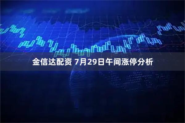 金信达配资 7月29日午间涨停分析